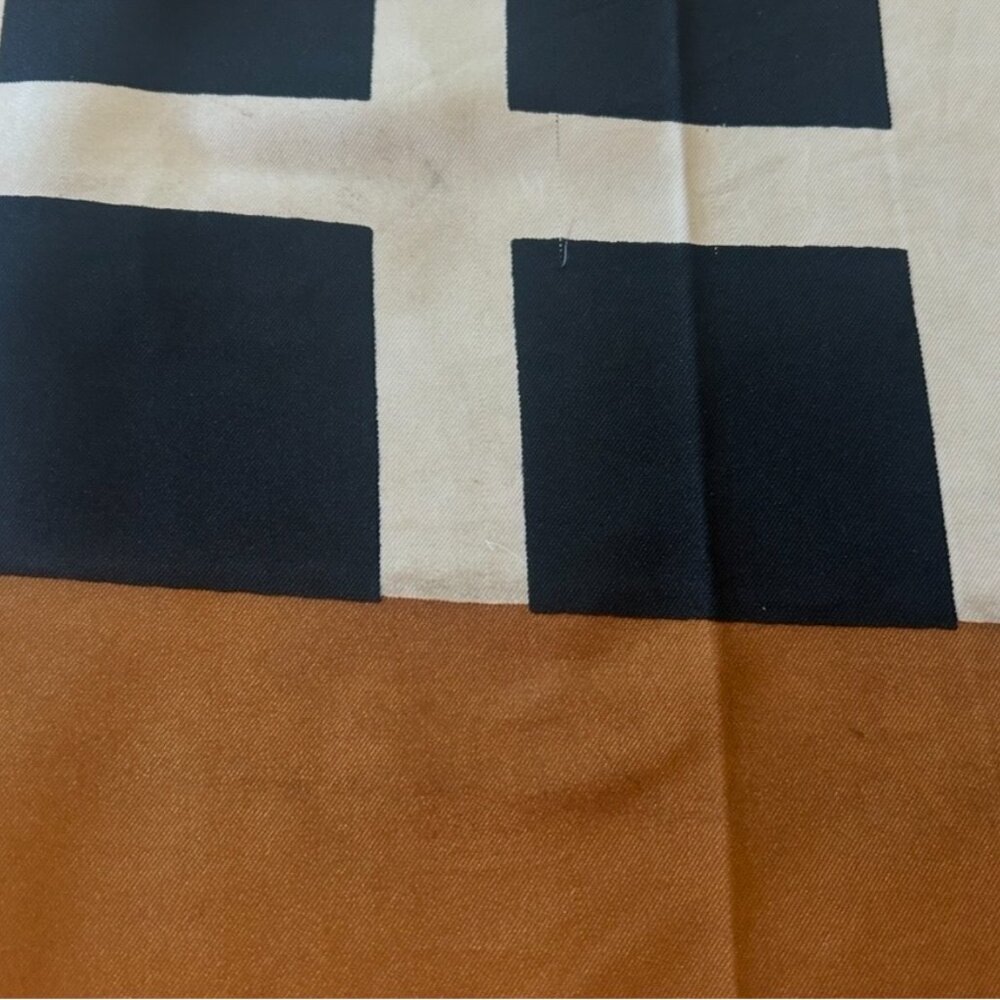 Vintage Norell Silk Scarf 33" x 34" Hand Rolled Edges - Picture 10 of 16